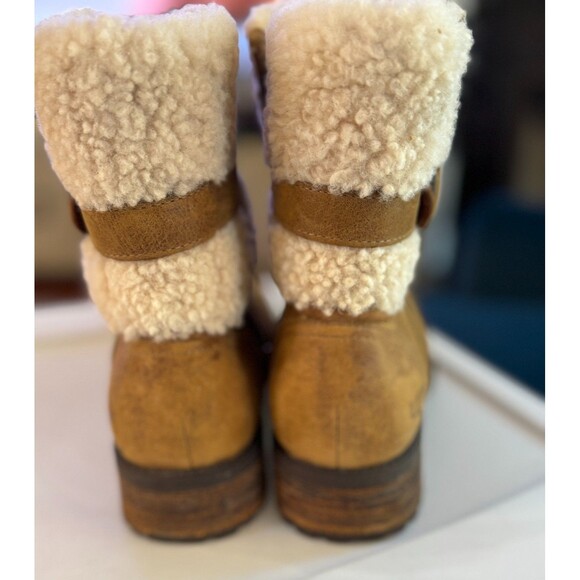 Ugg Blayre II Women Short Brown Boots US 7.5 Leather Wool Water Resistant Warm - Picture 7 of 13